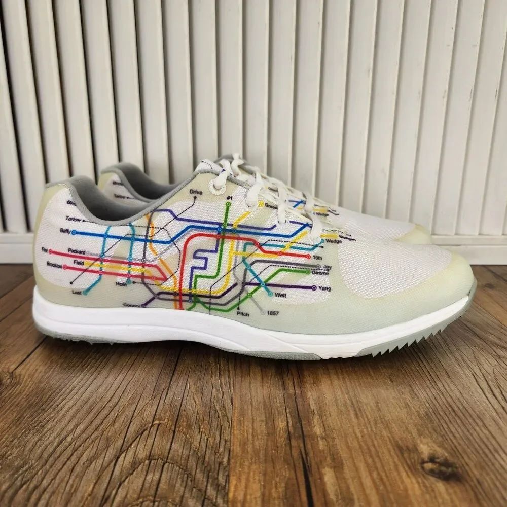 Footjoy Subway Leisure Golf Shoes Womens Sz 8.5 M White Spikeless Sneakers 92913